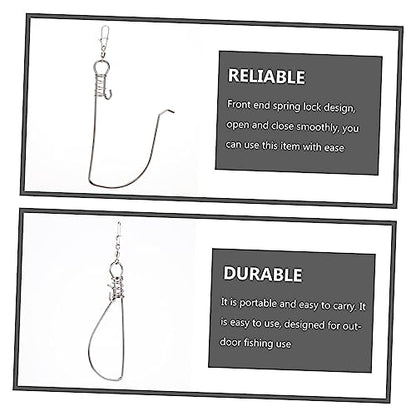 10pcs Stainless Steel Fish Buckle for Outdoor Fishing Fish Stringer Spring Lock Portable Sinkers for