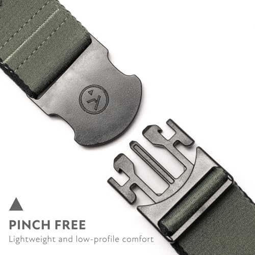 Arcade The Original Unisex Adventure Belt, Heavy Duty Elastic Webbing, Non-Metal Travel Friendly Buckle - color: Blackwood - Ivy Green, size: Standard (Up to 40"); 1.5" Wide