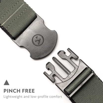 Arcade The Original Unisex Adventure Belt, Heavy Duty Elastic Webbing, Non-Metal Travel Friendly Buckle - color: Blackwood - Ivy Green, size: Standard (Up to 40"); 1.5" Wide