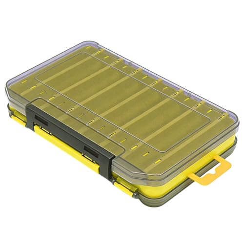 Waterproof Tackle Box With Handle, Double Sided Lure Storage Box 14 Compartments, Clear 7.8 X 5.3 X 1.4 In