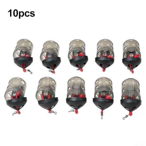 Cap Swim Feeder for Maggots and Groundbait Plastic Fishing Terminal Tackle with Auto-Close Lid for River Match Angling Black 30g(1pc) - size: 1pc