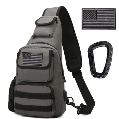 Tactical Shoulder Bag - 1000D Molle Military Backpack Outdoor Daypack Chest Pack (Darkgray) - color: Darkgray