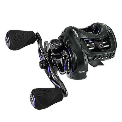KastKing MegaJaws Elite Baitcasting Fishing Reel, New AutoMag Dual Braking System, Only 6.7oz, 17.64 LBs Carbon Fiber Drag, 11+1 Shielded BB, High Speed 5.4:1 to 9.1:1 Gear Ratios - size: Right - 7.2:1, style: Megajaws Elite-shallow Spool