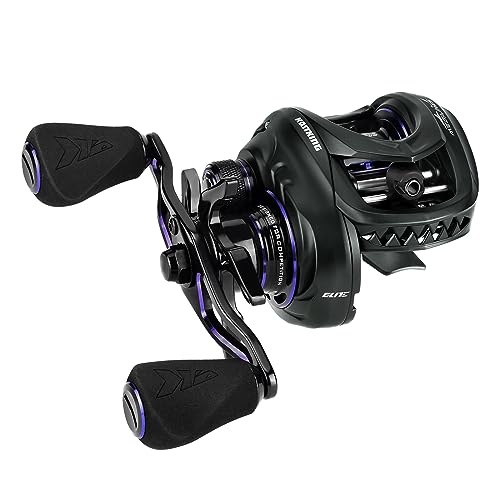 KastKing MegaJaws Elite Baitcasting Fishing Reel, New AutoMag Dual Braking System, Only 6.7oz, 17.64 LBs Carbon Fiber Drag, 11+1 Shielded BB, High Speed 5.4:1 to 9.1:1 Gear Ratios - size: Right - 7.2:1, style: Megajaws Elite-shallow Spool