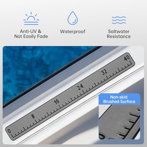 Fish Ruler with 3M Adhesive - 40in EVA Foam Fish Measuring Ruler for Fishing Boat Marine Accessories, Waterproof Non Slip Fish Measuring Tape, Fish Measurement Sticker Tool for Boat Kayak - color: Mid Grey