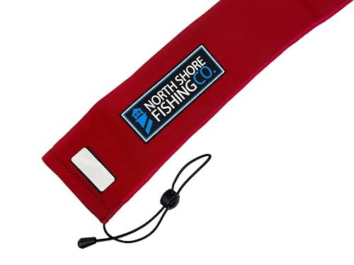 Premium Neoprene Fishing Rod Sleeve – Floating, Puncture Resistant, Labeled Protective Sock for Casting, Spinning, Trolling Fishing Rods - color: Red, size: 60", style: Spinning