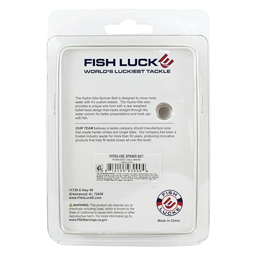 Hydra-Vibe Spinner Bait with Custom Blades - color: White, size: 1/2 OZ