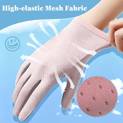 MiOYOOW Sun Protection Glove, 2PCS Fingerless Fishing Gloves Breathable Mesh Gloves with Non-Slip Silicone Palm for Men Women Driving Cycling - color: Black, style: Women'S