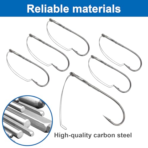 Weedless Wacky Rig Hooks - Super Strong Bass Fishing Hooks with Wire Guard, Sharp High Carbon Steel Metal Hooks for Freshwater & Saltwater - size: 3/0