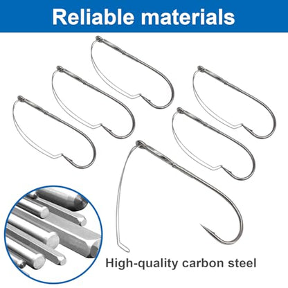 Weedless Wacky Rig Hooks - Super Strong Bass Fishing Hooks with Wire Guard, Sharp High Carbon Steel Metal Hooks for Freshwater & Saltwater - size: 3/0