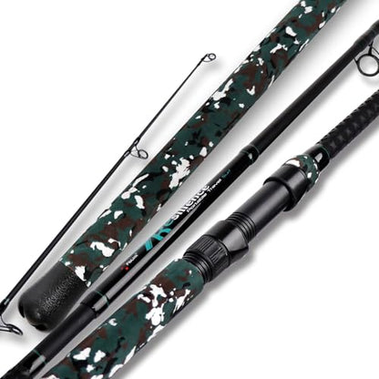 Fiblink 4-Piece Surf Spinning Fishing Rod, Portable Travel-Friendly Pole, Carbon Fiber Fishing Rod (9’/10’/12’) - size: 10' H