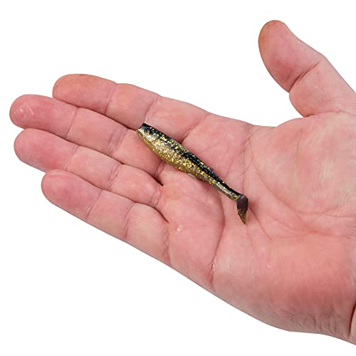 Berkley Gulp! Alive! Paddleshad Fishing Soft Bait - color: Black Gold, size: 3in - Half Pint 4x7