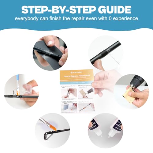 OJYDOIIIY 3-in-1 Fishing Rod Repair Kit - Carbon Sticks/Rod Tips/Eyelets Replacement Parts, Complete Supplies and Instructions - color: 2 IN 1
