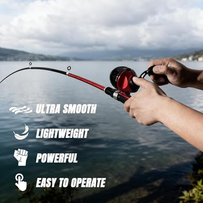 WIDDEN Kids Fishing Pole, Youth Fishing Rod and Reel Combo - Telescopic Portable Fishing Pole with Tackle Box Bag Starter Anglers Set, Fishing Gear Kit for Boys Girls Teens Age 5-18 and Beginners - color: Red