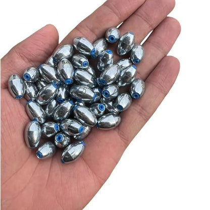 Alloy Steel Fishing Sinker Oval Drop Shot Bass Fishing Weight Casting Sinkers for Saltwater Freshwater - size: Size5-20Pcs-Alloy Sinker-10G