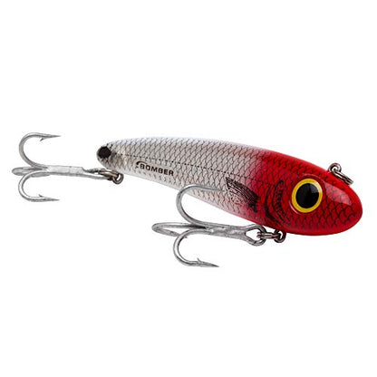 Bomber Lures Mullet Slow-Sinking Twitch / Walking Saltwater Fishing Lure - Excellent for Speckled Trout, Redfish, Stripers and More, 3 1/2 Inch, 5/8 Ounce - color: Red Head Flash