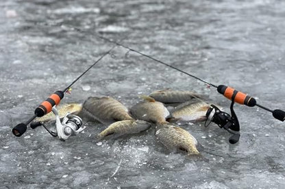 TRIKA Ice Fishing Rod, Sensitive Carbon Ice Fishing Pole for Trout, Walleye, Perch, Panfish Bluegill, Crappie, Bass - 28”/32”/36”/40” - style: Medium Heavy Mod. 40"