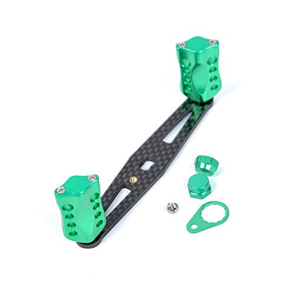 NEW Replacement Carbon Fiber 6061 Aviation Aluminum Fishing Reel Handle knobs Accessories for Baitcasting Rocker - color: 02S-S GREEN