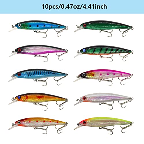 Fishing Lures Kit Set, Baits Tackle Including Crankbaits, Topwater Lures, Spinnerbaits, Worms, Jigs, Hooks, Tackle Box and More Fishing Gear Lures for Bass Trout - color: 18Pcs Fishing Lures