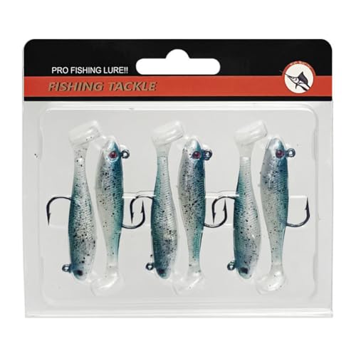 2.5in/0.21oz Swim Baits for Bass Fishing 6pcs Fishing Bait for Freshwater Saltwater Trout Lures Soft Plastic Baits - color: 2.5in0.2oz-D
