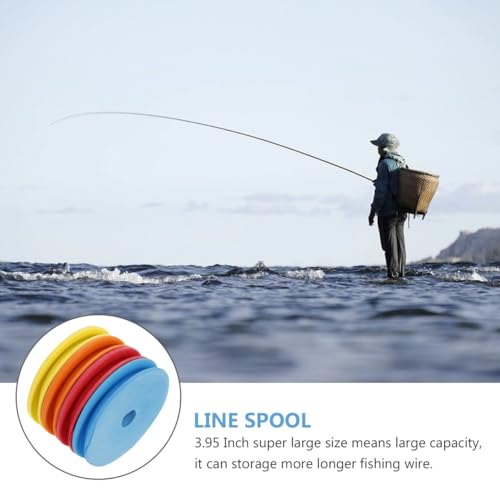 Angoily Large Foam Fishing Line Spools 3.74X0.59 Inch Bobbin Holder for Fishing Line Storage and Organization 10-Pack