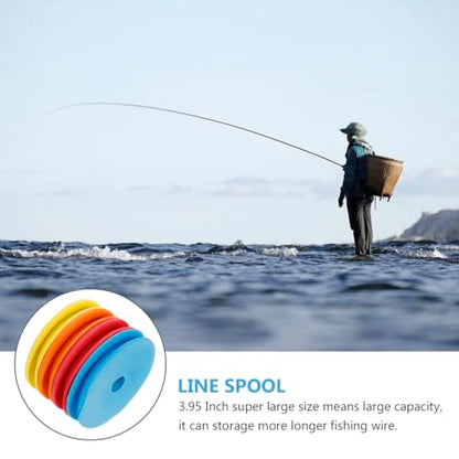 Angoily Large Foam Fishing Line Spools 3.74X0.59 Inch Bobbin Holder for Fishing Line Storage and Organization 10-Pack