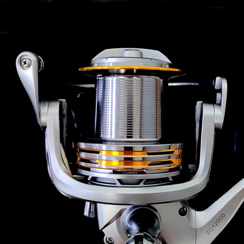 Eupheng 9000–12000 Surf Fishing Reel for Saltwater Fishing, 72LBS Max Drag, 7+1 Ball Bearings, CNC Aluminum Spool, Graphite Frame, Big Game Spinning Reel - color: Metal Brown, size: 9000