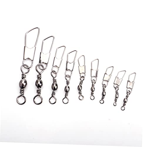 30pcs Rolling Resistance Swivel Fishing Hook Line Connector Fishing Rolling swivels Fishing Swivel Connector connectix Fishing Rolling Connector Stainless Steel to Rotate Ring - size: 10#