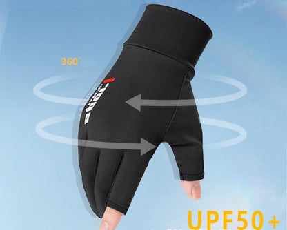 Mealah Lightweight-Fingerless-Gloves for Men - UPF 50+ UV Sun-Protection- Gloves for Fishing Driving Hiking Outdoor - color: Black