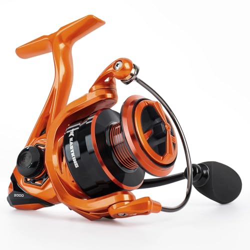 KastKing Lethal Blaze Spinning Fishing Reel, 17.6LBs Max Drag, 5.2:1 Gear Ratio, Ultra-Smooth Freshwater & Inshore Spinning Reel, CNC Aluminum Spool, Ideal for Bass & Trout Fishing - size: 2000