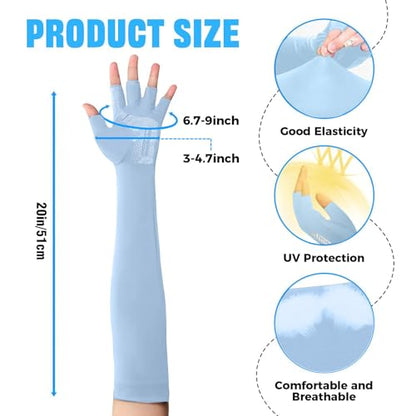 UV Protection Gloves - Non Slip Sunblock Gloves for Summer Outdoor Fishing & Driving - color: 2pairs White