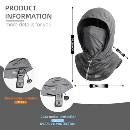 Summer Balaclava Face Mask with Breathable Holes Sun Face Shield UV Protection Full Head Mask for Men Women Fishing Cycling - color: Dark Grey-pro