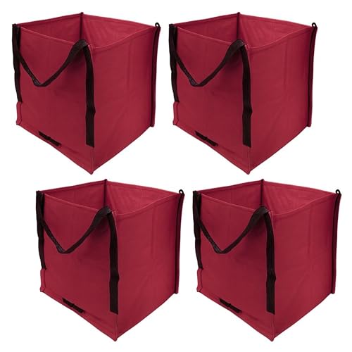 DURASACK Heavy Duty Storage Tote Bag 22-Gallon, Red, Pack of 4 | Rugged Woven Polypropylene Moving Bag, Reusable Self-Standing Design, Holds up to 500 Pounds - color: Red, size: Pack of 4