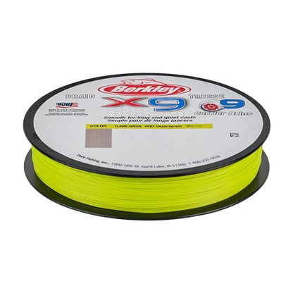 Berkley x9 Braid Fishing Line - color: Flame Green, size: 164yd, style: 15lb Test