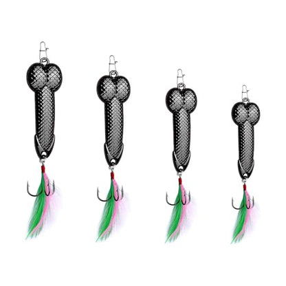Gag Fishing Lures Set Metal Luminous Sequin Spoons Funny Top Water Bass Fishing Lures Fishermen Gear Spinner Baits Freshwater Saltwater Equipment Fishing Hook for Fishing Lover Men - color: Black