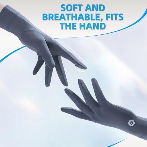 ROCKBROS UV Protection Gloves Soft Thin Women’s Sunscreen Gloves Anti-Skid Ice Silk Gloves with Removable Fingertips for Cycling Driving Running - color: grey