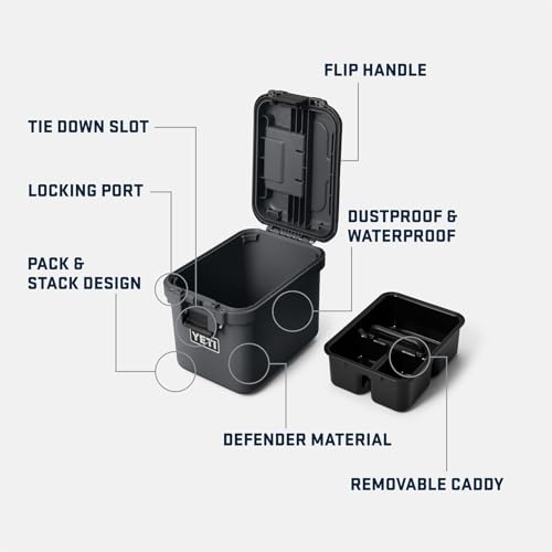 YETI LoadOut GoBox Collection, Divided Waterproof Cargo Case, Dry Box, Camera Case, Fishing Tackle Box - color: Black Forest Green, size: GoBox 15