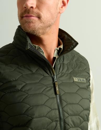 HUK - Men's Scale Vest, DWR Insulated Performance Fishing Vest - color: Cypress Landing, size: Medium