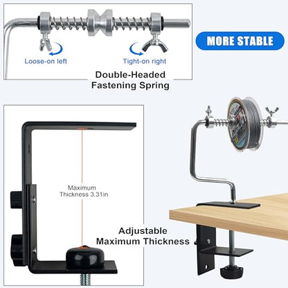 SILANON Fishing Line Spooler Adjustable Fishing Line Winder Spooler Machine Portable Stable Reel Spooler with Clamp Spooling Station System for Spinning Casting Reels - style: Type B-With Clamp