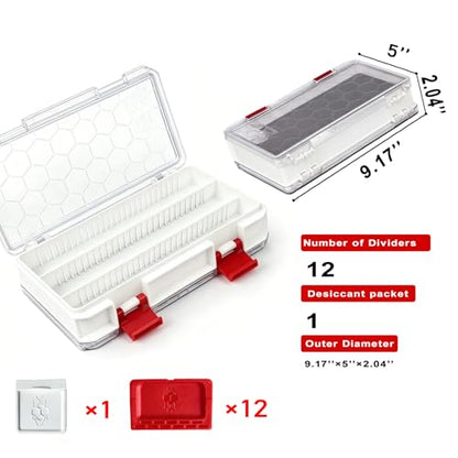 Fishing Tackle Box Tackle Tray Floating Fishing Lure Box Storage Organizer Plastic Box with Adjustable Dividers White Silicone Vertebrae - style: Double Sided B107