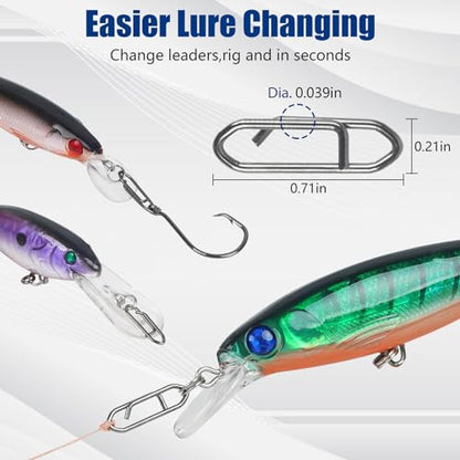 Circle Hooks Freshwater Saltwater Fishing Hooks 2X Strong High Carbon Steel Offset Catfish Fishing Hooks, Variety of Different Sizes - color: 160pcs hooks clips kit