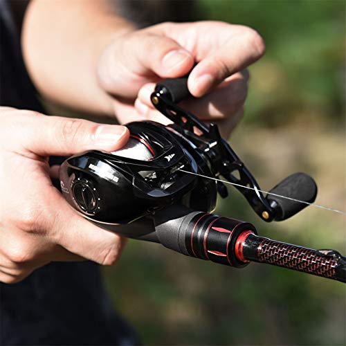 KastKing Royale Legend II Baitcasting Reels, New Compact Design Baitcaster Fishing Reel, 17.64LB Carbon Fiber Drag, Cross-Fire 8 Magnet Braking System, Available in 5.4:1 and 7.2:1 - color: 5.4:1-left