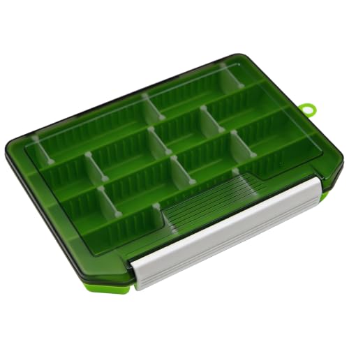 2-Pack Fishing Tackle Boxes,Small Tackle Trays with Adjustable Dividers for Hooks, Weights, Swivels, Hard Lures (Green) - color: 2 Pack Green(Size: 8" L x 5.5" W x 1" H)
