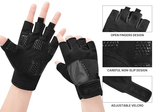 ChinFun Kayaking Gloves 3/4 Finger - Provide Cushioning and Protection, with Resistant Palm and Grip, Easy to Take on and Off, Perfect for Diving, Sailing, Kayaking - Men, Women, Youth - color: Black, size: Small