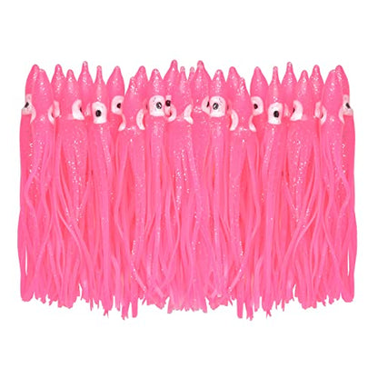 Fishing Squid Skirts Lures Octopus Skirts Trolling Lures Soft Plastic Fishing Tackle Squid Bait for Saltwater Bass Salmon Trout - color: Pink, size: 2.75in - 30pcs