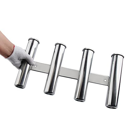 Fishing Rod Holder for Boat, Vertical Wall Mounted Fishing Rod Rack, Stainless Steel Rod Holder for Marine Boat,Fishing Boat, Truck (4 Tubes Standard) - color: 4 Tubes Standard