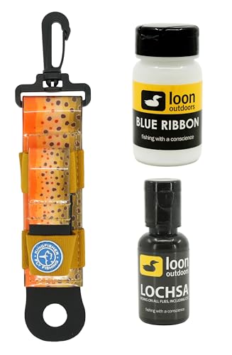 Loon Outdoors Combo Pack - Floatant and Desicant with a Kingfisher Combo Holder - size: Blue Ribbon / Lochsa - Brown Trout