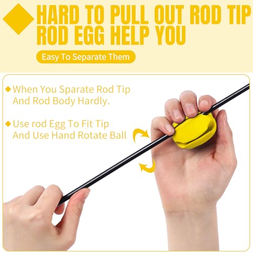Blueweenly 12 Pcs Portable Silicone Fishing Pole Rod Holder Clips Fixed Ball 5 Holes Multifunctional Rubber Fishing Pole Puller Clips Bike Rod Holder Straps for Travel Ground Car Bike - color: Yellow
