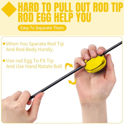 Blueweenly 12 Pcs Portable Silicone Fishing Pole Rod Holder Clips Fixed Ball 5 Holes Multifunctional Rubber Fishing Pole Puller Clips Bike Rod Holder Straps for Travel Ground Car Bike - color: Yellow