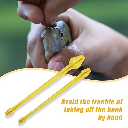 Fishing Hook Remover Tool 6pcs Plastic Hook Disgorger Dehooker Extractor 2 Sizes for Carp Trout Bass Saltwater Freshwater Ice Fishing Gear